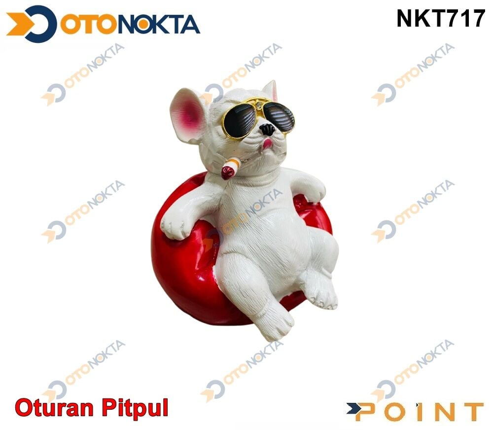 PİTBUL KÖPEK OTURAN YENİ MODEL BEYAZ