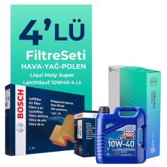 BOSCH Fiat Siena 1.6 Benzinli Filtre Bakım Seti Liqui Moly Motor Yağlı (1998-2006) 4 Lü