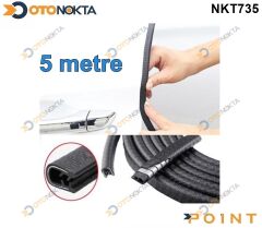 ARABA KAPI KORUMA FİTİLİ METAL 5 METRE SİYAH