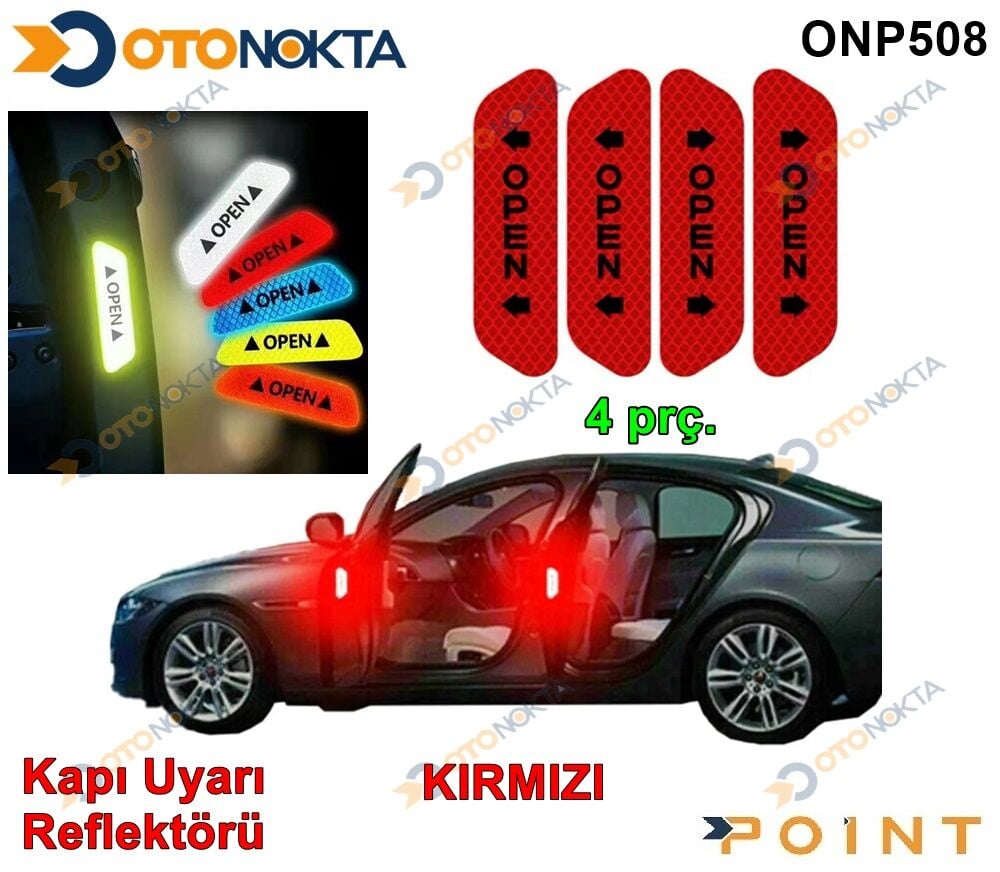 KAPI UYARI REFLEKTÖRÜ 4 PARÇA KIRMIZI İTHAL POİNT