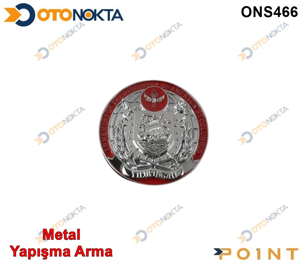 ARMA METAL YAPIŞMA ROZET KIRMIZI GÜMÜŞ POİNT