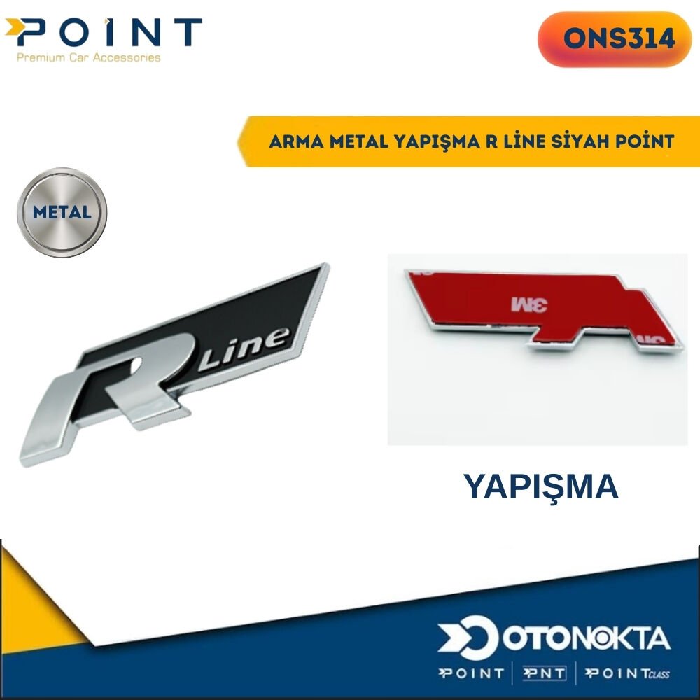 ARMA METAL YAPIŞMA R LİNE SİYAH POİNT