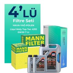 MANN Peugeot Boxer 2.2 Dizel BLUEHDi Filtre Bakım Seti Liqui Moly Motor Yağlı (2019-2024) 4 Lü