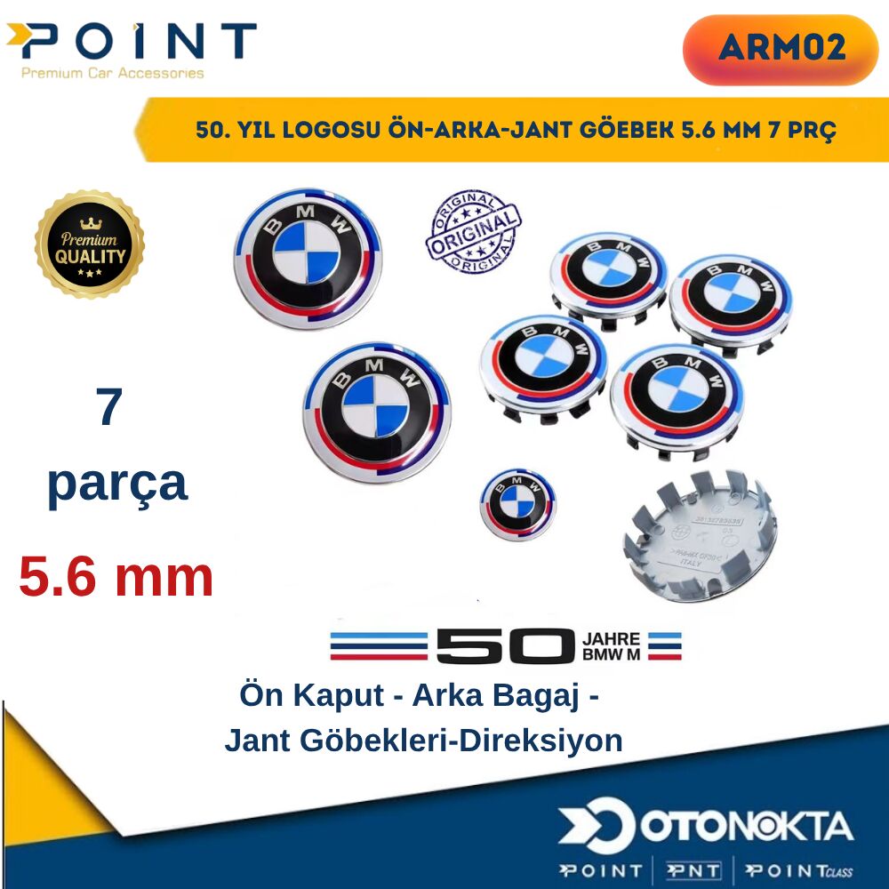50. YIL LOGOSU ÖN-ARKA-JANT GÖEBEK 5.6 MM 7 PRÇ