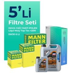 MANN Volkswagen Touareg 3.0 Dizel Filtre Bakım Seti Liqui Moly Motor Yağlı (2018-2023) 5 Li