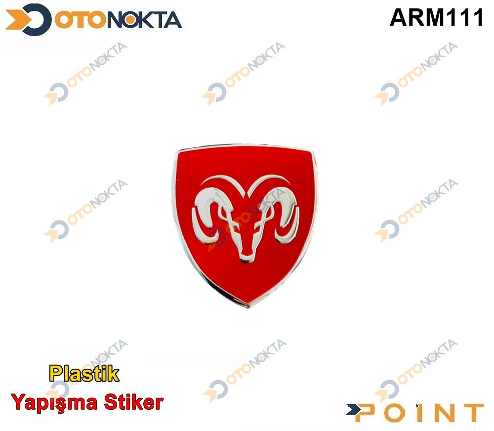 ARMA STİCKER BÜYÜK KALKAN KIRMIZI DODGE