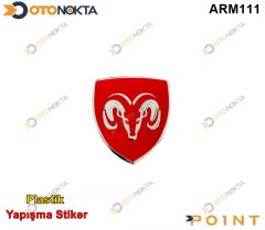 ARMA STİCKER BÜYÜK KALKAN KIRMIZI DODGE
