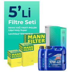 MANN Jeep Grand Cherokee 2.7 Dizel Filtre Bakım Seti Liqui Moly Motor Yağlı (1998-2006) 5 Li