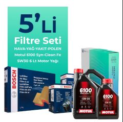 BOSCH Volvo S60 2.0 Dizel Filtre Bakım Seti Motul Motor Yağlı (2011-2014) 5 Li