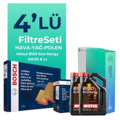 BOSCH Mercedes CLS350 Benzin Filtre Bakım Seti Motul Motor Yağlı (2005-2011) 4 Lü