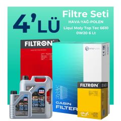 Filtron Mercedes E220 Dizel Filtre Bakım Seti Liqui Moly Motor Yağlı (2023-2025) 4 Lü