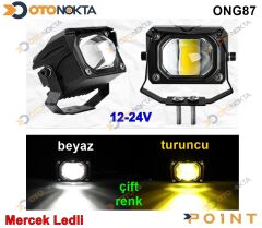 ÇALIŞMA LAMBASI MERCEK LEDLİ 12€24V SARI BEYAZ POİ