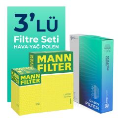 MANN Ford Fiesta 1.4 Benzin Filtre Bakım Seti (2008-2017) 3 Lü