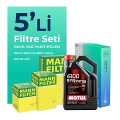 MANN Fiat Idea 1.3 Dizel Filtre Bakım Seti Motul Motor Yağlı (2004-2010) 5 Li