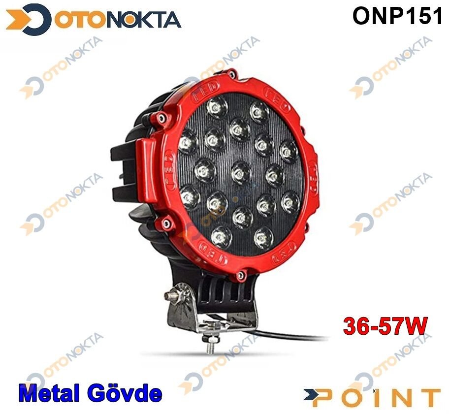 ÇALIŞMA LAMBASI 10-60V 17 LED 7 İNÇ KIRMIZI  POİNT