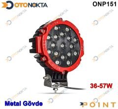 ÇALIŞMA LAMBASI 10-60V 17 LED 7 İNÇ KIRMIZI  POİNT