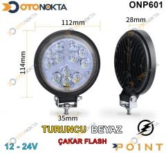 SİS ÇALIŞMA LED YUVARLAK BEYAZ TURUNCU ÇAKAR POİNT