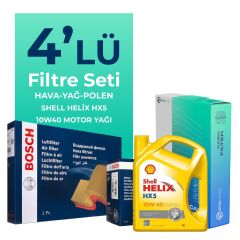 BOSCH Fiat Albea 1.4 Benzinli Filtre Bakım Seti Shell Motor Yağlı (2006-2012) 4 Lü