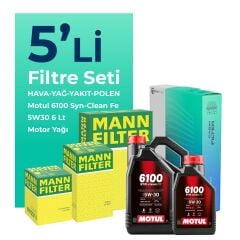 MANN Ford Mondeo 2.0 Dizel Filtre Bakım Seti Motul Motor Yağlı (2002-2008) 5 Li