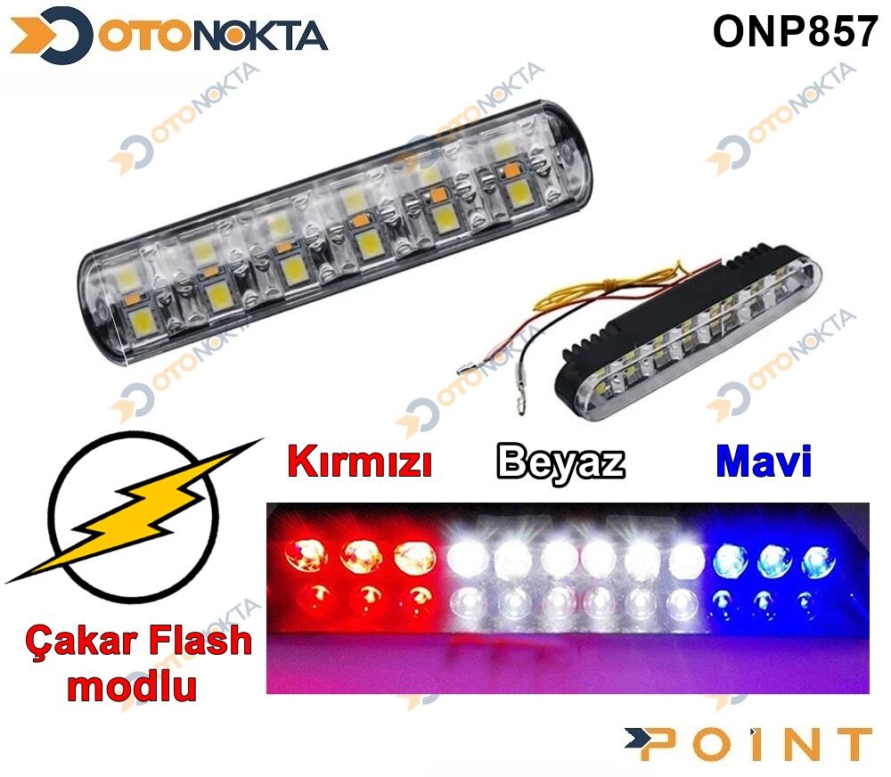 OFF ROAD ÇALIŞMA LAMBASI 12V LED KIRMIZI MAVİ ÇAKA