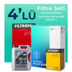 Filtron Mercedes A200 Benzin Filtre Bakım Seti Liqui Moly Motor Yağlı (2018-2024) 4 Lü