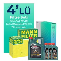 MANN Kia Sorento 2.2 Dizel Filtre Bakım Seti Castrol Motor Yağlı (2010-2012) 4 Lü