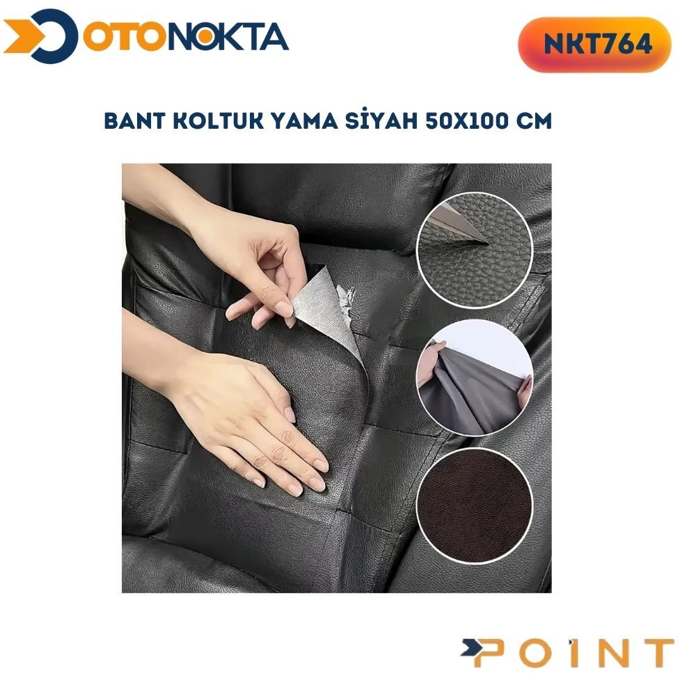 BANT KOLTUK YAMA FOLYO SİYAH 50X100 CM