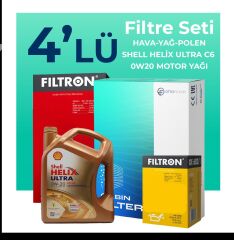 Filtron Mercedes GLB200 Benzin Filtre Bakım Seti Shell Motor Yağlı (2020-2025) 4 Lü