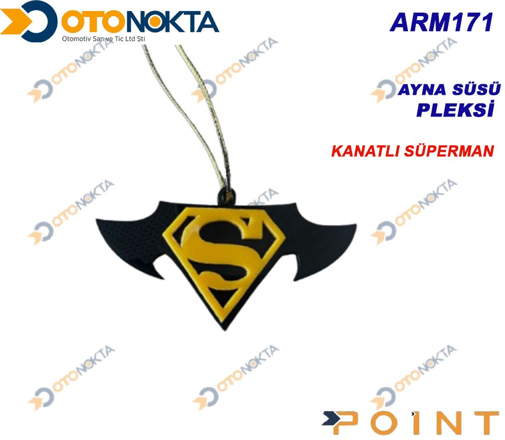 ARMA STİCKER AYNA SÜSÜ PLEXİ KANATLI SÜPERMAN