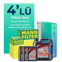 MANN Range Rover Vogue 2.0 Benzin Filtre Bakım Seti Liqui Moly Motor Yağlı (2018-2021) 4 Lü