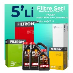 Filtron Ford Transit V363 2.0 Dizel Filtre Bakım Seti Motul Motor Yağlı (2014-2024) 5 Li