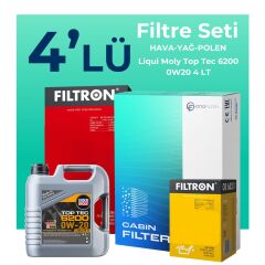 Filtron Volkswagen Polo 1.0 MPi Filtre Bakım Seti Liqui Moly Motor Yağlı (2018-2024) 4 Lü