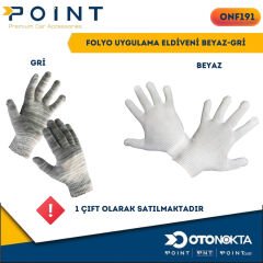 FOLYO UYGULAMA ELDİVENİ BEYAZ-GRİ