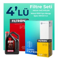 Filtron Nissan Pulsar 1.2 Filtre Bakım Seti Motul Motor Yağlı (2015-2018) 4 Lü