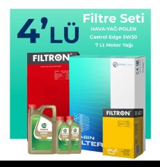 Filtron BMW X6 40 Dizel Filtre Bakım Seti Castrol Motor Yağlı (2014-2019) 4 Lü