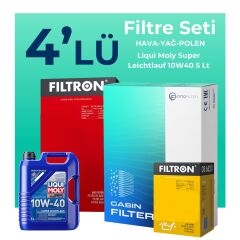 Filtron Renault Megane 2 1.4 Benzinli Filtre Bakım Seti Liqui Moly Motor Yağlı (2002-2010) 4 Lü