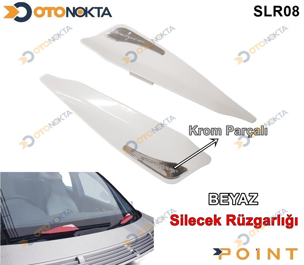 SİLECEK RÜZGARLIĞI BEYAZ RENK KROM PARÇALI