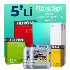 Filtron Nissan Qashqai 2.0 Dizel Filtre Bakım Seti Liqui Moly Motor Yağlı (2007-2013) 5 Li