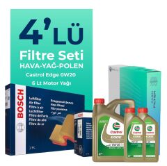 BOSCH Volvo XC90 2.0 Dizel D5 Filtre Bakım Seti Castrol Motor Yağlı (2016-2019) 4 Lü