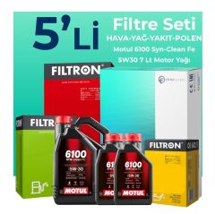 Filtron Mitsubishi L200 2.5 Dizel Filtre Bakım Seti Motul Motor Yağlı (2008-2015) 5 Li