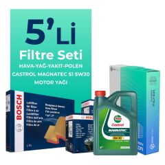 BOSCH Fiat Grande Punto 1.3 Dizel Filtre Bakım Seti Castrol Motor Yağlı EURO 5 (2005-2013) 5 Li