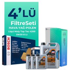Bosch BMW 5.25 Dizel Filtre Bakım Seti Liqui Moly Motor Yağlı (2005-2008) 4 Lü