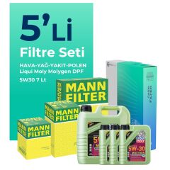 MANN Mitsubishi L200 2.5 Dizel Filtre Bakım Seti Liqui Moly Motor Yağlı (2008-2015) 5 Li