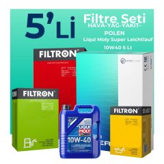 Filtron Kia Rio 1.5 Dizel Filtre Bakım Seti Liqui Moly Motor Yağlı (2007-2011) 5 Li