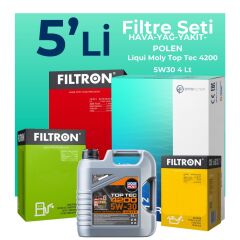 Filtron Fiat Palio 1.3 Dizel Filtre Bakım Seti Liqui Moly Motor Yağlı (2004-2012) 5 Li