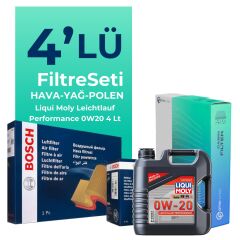 Bosch Fiat Egea 1.3 Dizel Filtre Bakım Seti Liqui Moly Motor Yağlı (2019-2023) 4 Lü