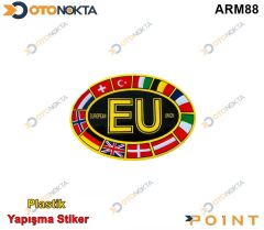 ARMA STİCKER EU OVAL BAYRAKLI SARI