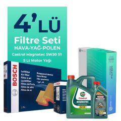 BOSCH Alfa Giulietta 1.6 Dizel 120 HP Filtre Bakım Seti Castrol Motor Yağlı (2015-2020) 4 Lü