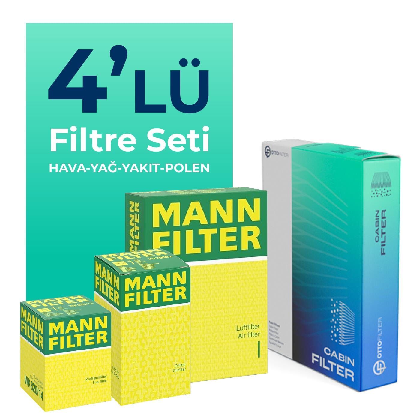 MANN Seat Cordoba 1.4 Dizel Filtre Bakım Seti (2003-2006) 4 Lü