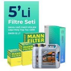 MANN Mercedes Sprinter 416 Dizel Filtre Bakım Seti Liqui Moly Motor Yağlı (2011-2022) 5 Li